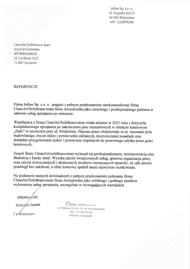 Referencja Infine